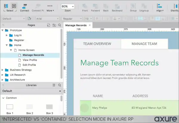 aplicación de prototipado Axure-gif
